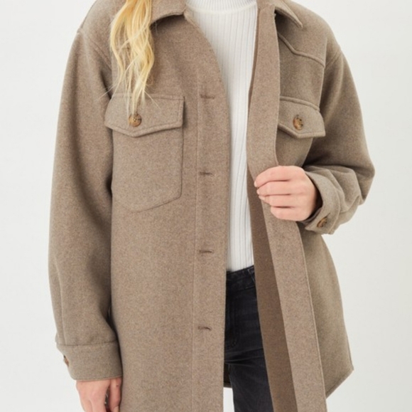Love Tree Jackets & Blazers - JQ Fleece Oversized Shacket